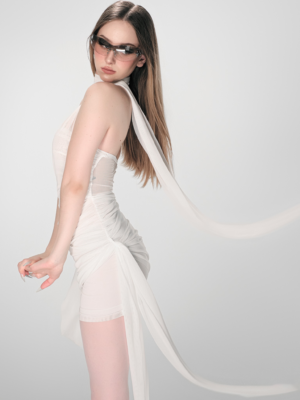 Ethereal Whisper Draped Dress 1